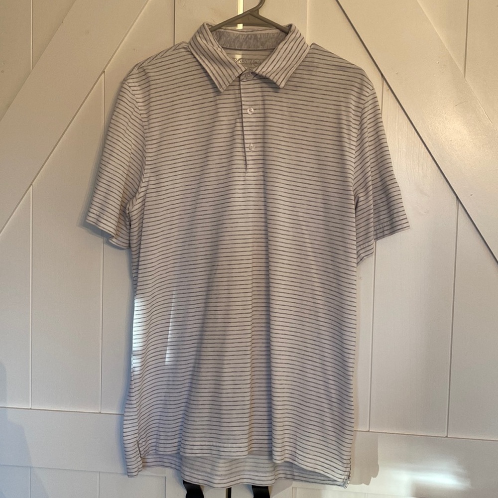 Jim Nantz/Vinyard Vines - L - Grey/White Stripes.